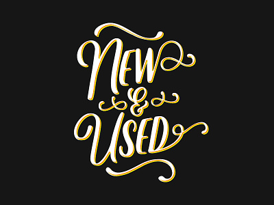 New & Used brush design new script typography used
