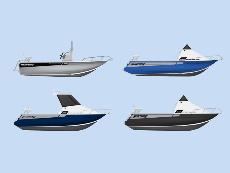 Surtees Boats Illustrations boat illustration vector