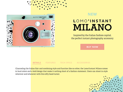 Daily UI #003 - Landing Page daily ui dailyui landing page lomography product page