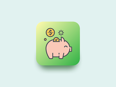 Daily UI #005 - App Icon app icon bank icon money piggy bank saving