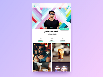 Daily UI #006 - User Profile app follow instagram mockup photographer photography profile ui user