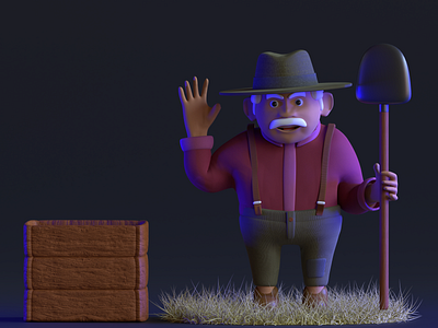 3D Character - Farmer 3d 3d blender 3d character 3d cute 3d modeling animation blender character cyberpunk design farmer illustration logo modeling modeling character