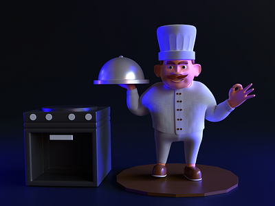 3D Character - Master Chef 3d 3d blender 3d character 3d cute 3d modeling animation blender character chef design food illustration logo modeling