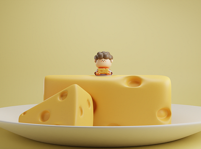 Hi! I eat cheese, you like cheese? design element