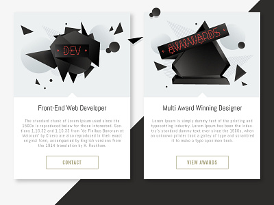 Card Concept awards card dev font end