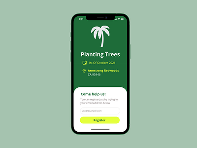 Planting Trees App app dailyui firstshot newbie ui