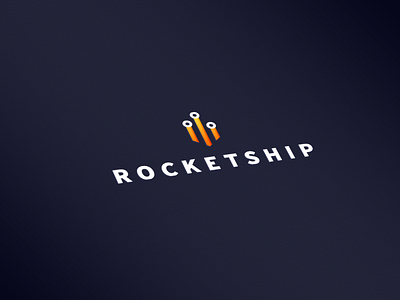 Rocketship option development launch logo rocket