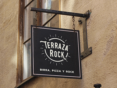 Terraza Rock bar branding logo old retro rock roll school vintage