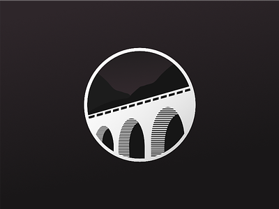 Bridge concept black and white bridge bridgering lineal logo nigth pass road security