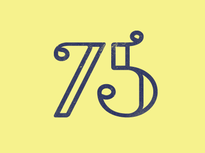 75 75 illustration lettering number numbers typography vector
