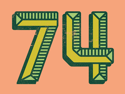 74 #2 74 illustration lettering number numbers typography vector