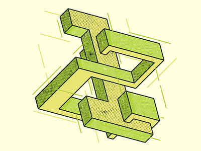 Isometric Imperial system 12 21 design illustration impossible isometric lettering numbers shapes typography