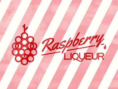 Rasberry Liqueur Label alcohol booze design illustration label lettering liqueur packaging raspberry typography