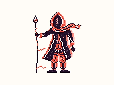 WARLOCK character art concept art design illustration illustrator pixel pixelart texture vector