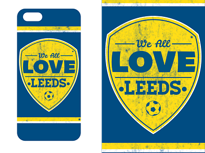 We All Love Leeds cover design football iphone leeds shield soccer typography