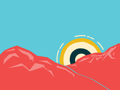 Warm Sky colour design illustration mountains sky sun warm wip work in progress