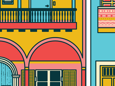 Streets colour design illustration warm wip work in progress