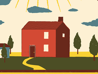 House colour country design farm folk folk art house illustration seasons