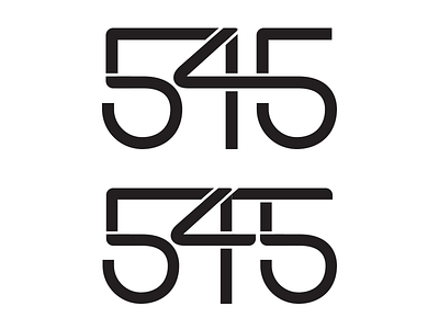 545 4 5 design lines logo number