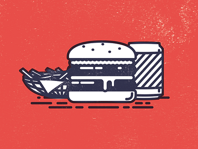 Good Burger burger chips design drink fries illustration line meal texture