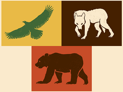 Beasts animals bear colour design eagle illustration texture whip wolf work in progress
