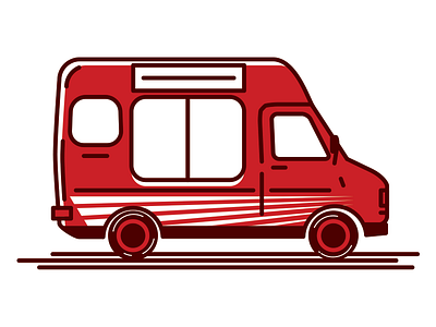 I still got you ice cream branding design ice cream illustration lines logo pizza truck van vehicle