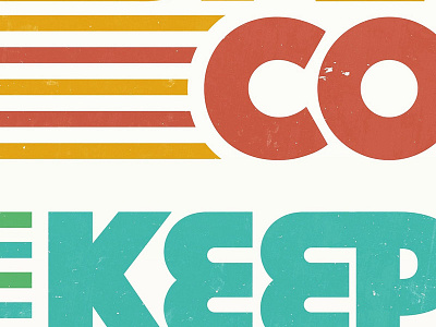 KeepCo colour design graphic retro texture thick lines throwback type typography wip work in progress