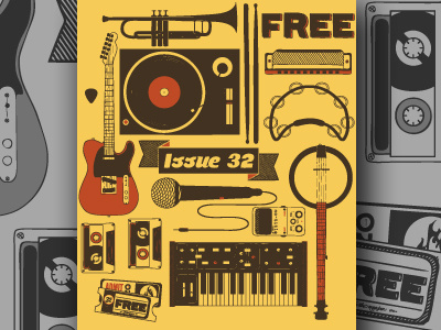 Musics cover design graphic illustration instruments leeds magazine music yorkshire