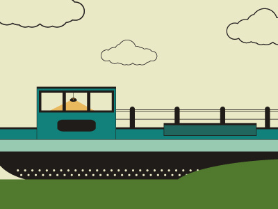 Dock boat colour graphic design illustration landmarks leeds personal work