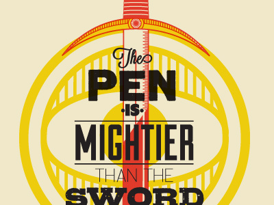 Sword design eye graphic design illustration pen sayings sword typography