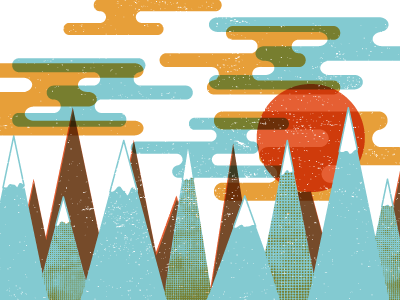 Winter2 design illustration mountains sun winter