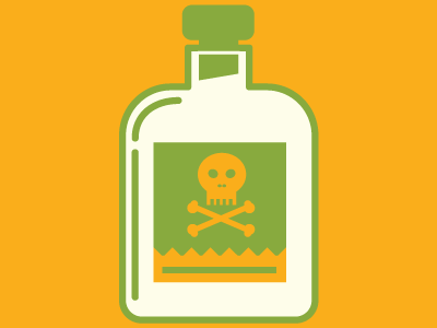 Poison bottle crossbones drink illustration poison simple skull