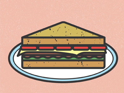 Sandwich eats food illustration plate sandwich thick lines