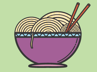 Oodles of Noodles bowl chinese chopsticks eats food illustration noodles thick lines