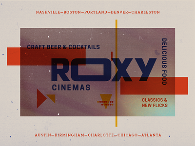 Roxy Cinemas Brand Explorations branding film light logo movies pixels projection textures theater theatre typography