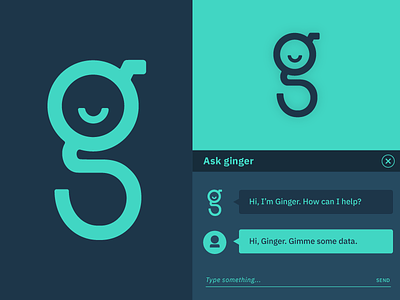 Ginger the Chatbot chat g ibm icon logo monogram typography ui