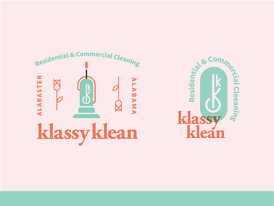 Cleaning Service Logo Lock-Ups badges branding cleaning lockups logo monogram rose serif type vacuum