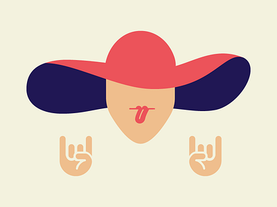 Rockin At The Derby derby face floppy hands hat illustration kentucky minimal mouth person