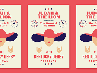 Kentucky Derby Gig Poster badges band gig illustration minimal music poster typography
