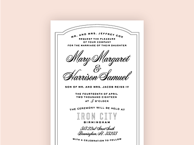 Got Married, Made An Invite alabama invitation letterpress marriage script typography wedding