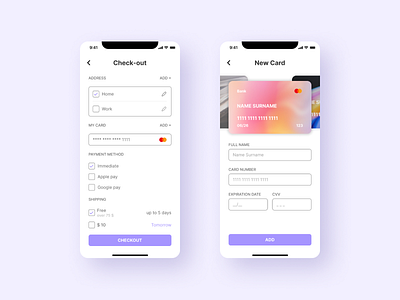 DailyUI #002: Check out app check out checkout page credit card creditcard daily ui daily ui 002 dailyui 002 dailyuichallange design figma mobile ui ux