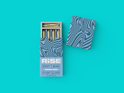 Rise Cannabis 420 box brand branding cannabis color hippie joint label packaging psychedelic smoke turquoise weed