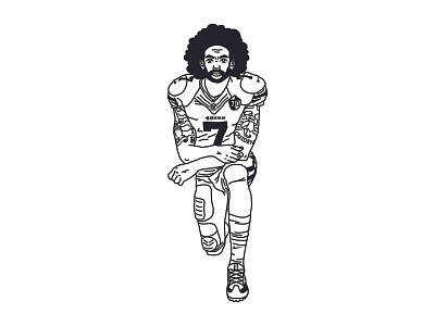 KAEPERNICK KNEEL 49ers america athlete football illustration jersey nfl protest sanfrancisco tatoo usa