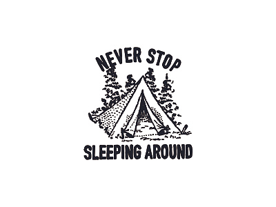 SLEEPIN' AROUND camping illustration logo nature outdoor tent