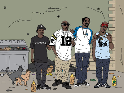 WEST SIDE ALLEY CATS animal beer california hiphop illustration la music new york nike rap supreme