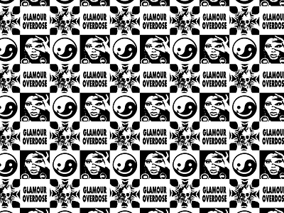 OVERDOSE black and white grunge pattern print punk rave san francisco typography vintage