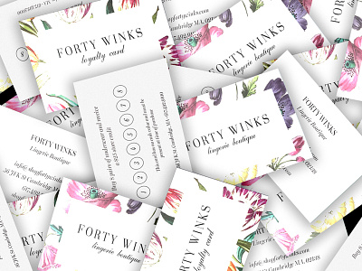 Forty Winks Business Cards branding business cards identity print
