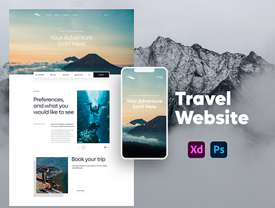 Website Design | Landing Page | Web Design (Travel) adobe xd branding graphic design landing page landing page design responsive design travel website ui ui design ui ux user interface website design website ui