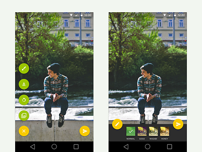 Photo Sharing App android app edit filters material design mobile photo sharing social ui