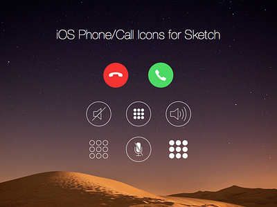 Free iOS Phone/Call Icons for Sketch